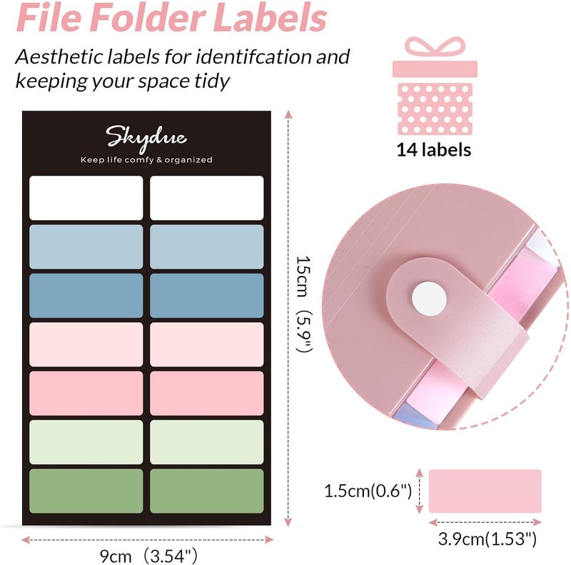 Skydue 8 Pockets Expanding File Folders, Accordion Folders, Portable Paper Bill Receipt Organizer, Letter Size, Home College School Office Supplies, Pink - Image 5
